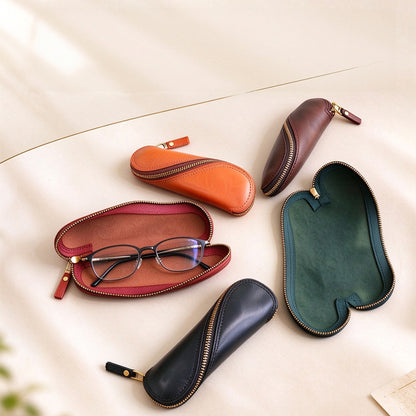 Retro Handmade Leather Glasses Case