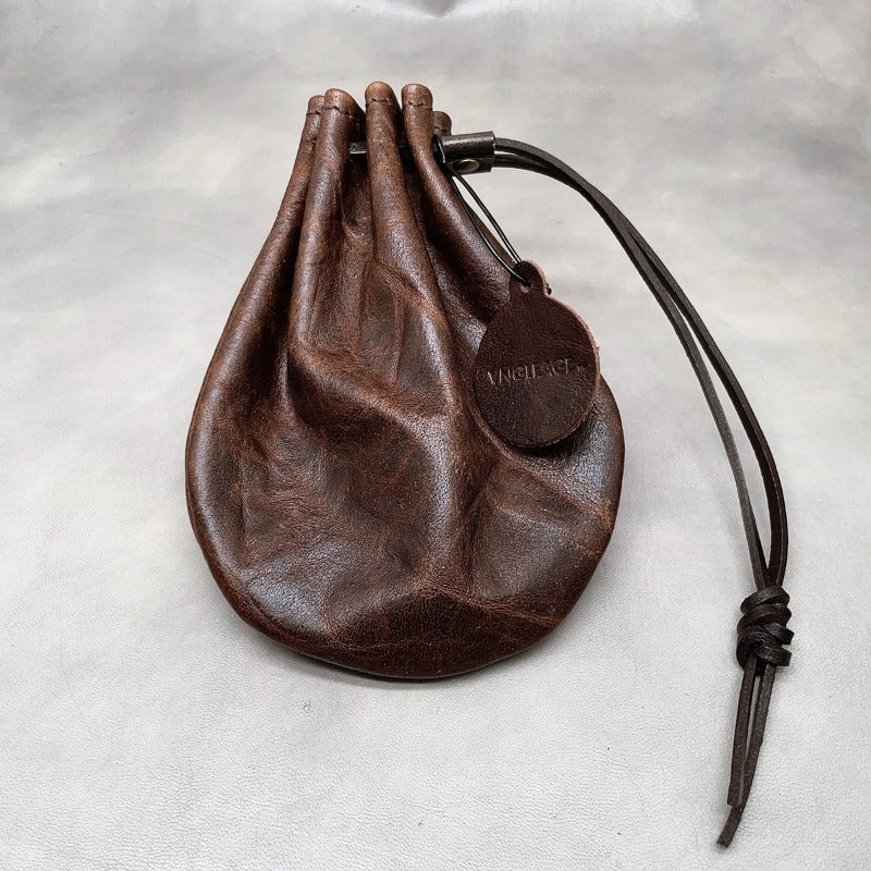 Retro Handmade Leather Coin Bag Storage Bag