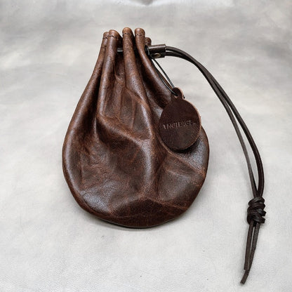 Retro Handmade Leather Coin Bag Storage Bag