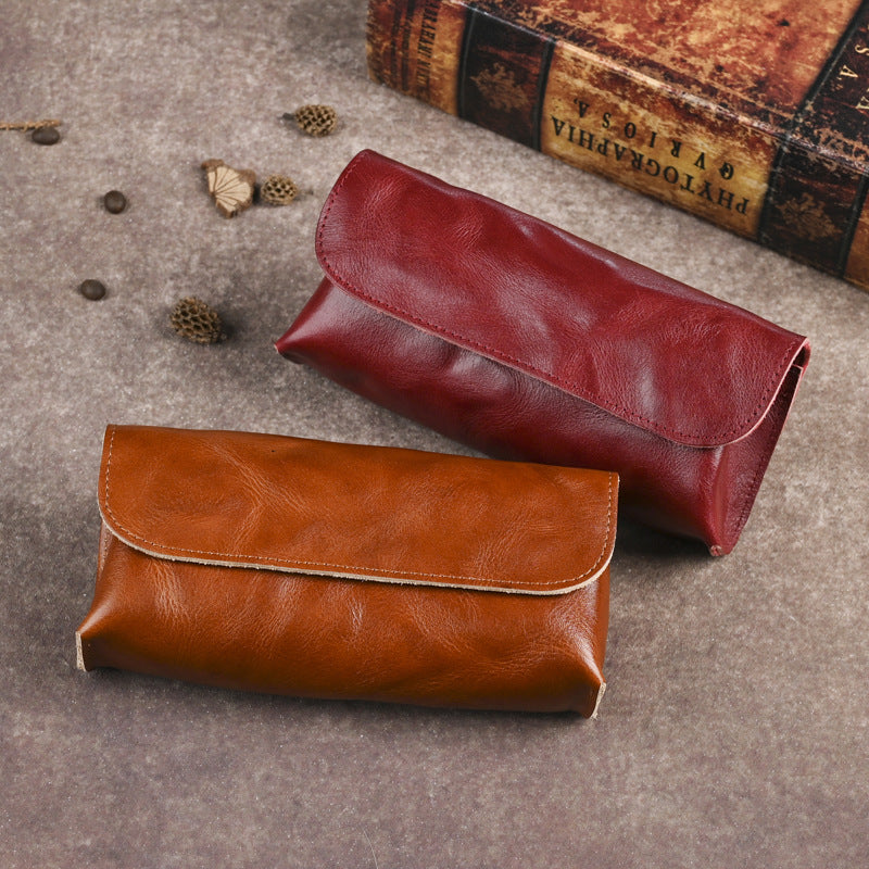 Retro Magnetic Handmade Leather Sunglasses Case