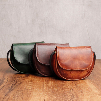 Retro Handmade Leather Card Wallets Mini Crossbody Bags
