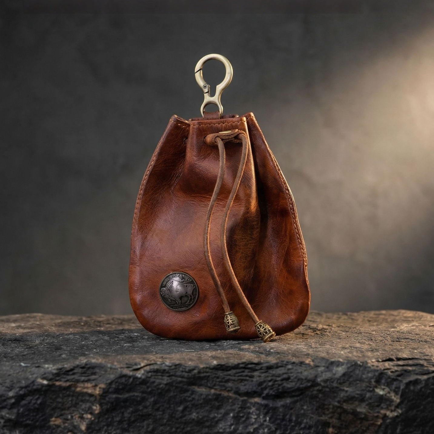 Retro Handmade Leather Coin Bag Storage Bag