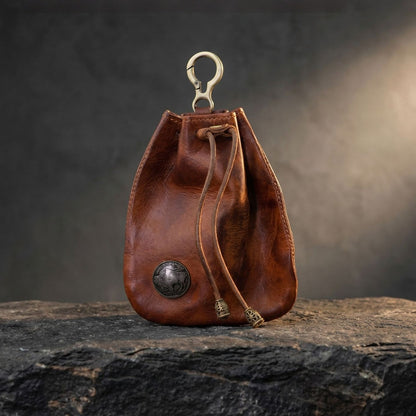 Retro Handmade Leather Coin Bag Storage Bag