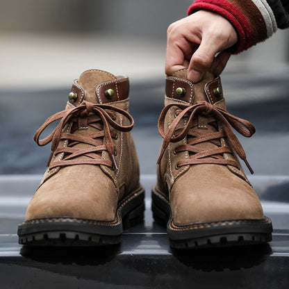 Retro Lacing Anti-slip Suede Boots