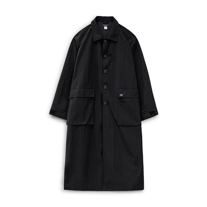 Retro Balmacaan Big Pocket Long Coat
