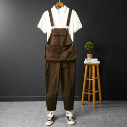 Unisex Retro Style Casual Multi-Pocket Overall Cargo Pants