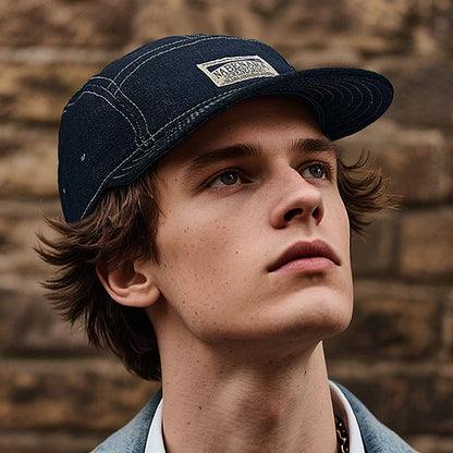 Retro Denim Flip Hat Beret Casual Cap Adjustable Hat