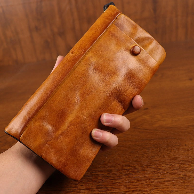 Vintage Handmade Genuine Leather Wallet Multi-card Slots Wallet