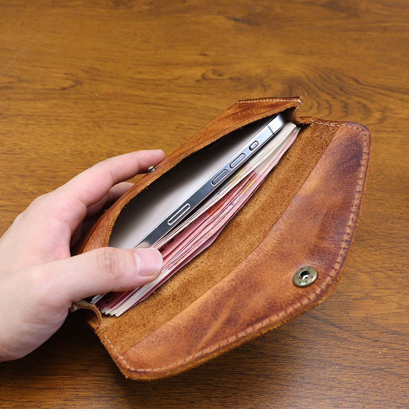 Retro Handmade Leather Long Wallet