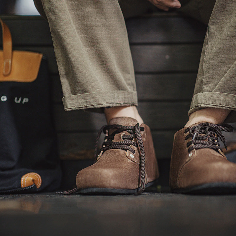 Retro Brown Slip-on Mules Ankle Boots