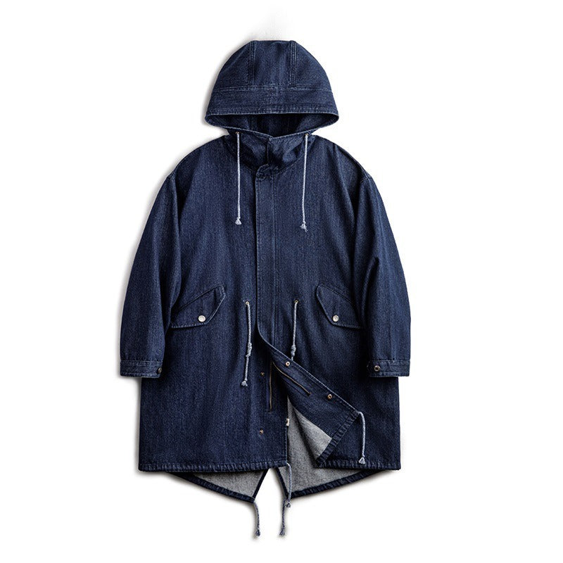 Retro M51 Parka Indigo Denim Windbreaker Hooded Jacket