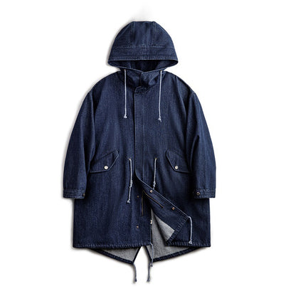 Retro M51 Parka Indigo Denim Windbreaker Hooded Jacket
