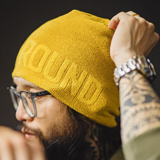 Retro Yellow Jacquard Knitted Hat