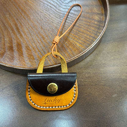 Retro Handmade Leather Mini Storage Bag Lucky Accessories