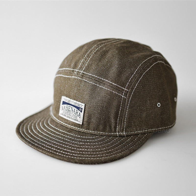 Retro Denim Flip Hat Beret Casual Cap Adjustable Hat