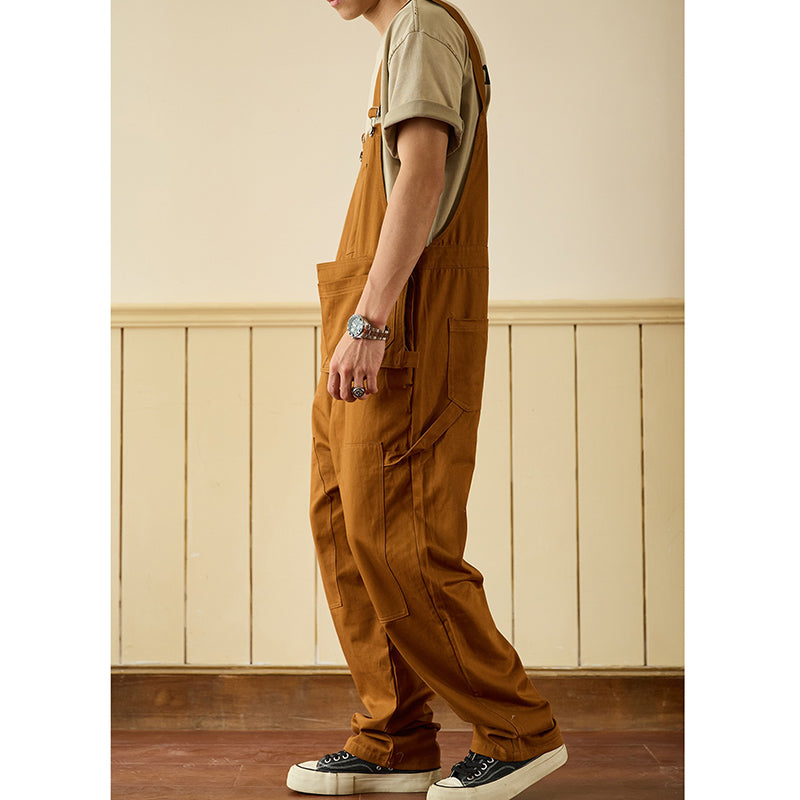Retro Style Casual Multi-Pocket Overall Cargo Pants