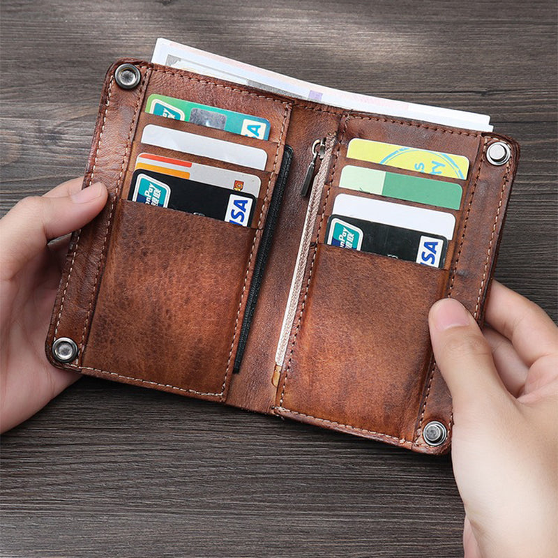 Retro Handmade Leather Wallet Multi-card Slots Wallet