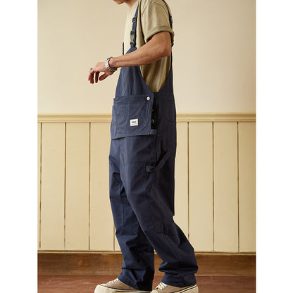 Retro Style Casual Multi-Pocket Overall Cargo Pants
