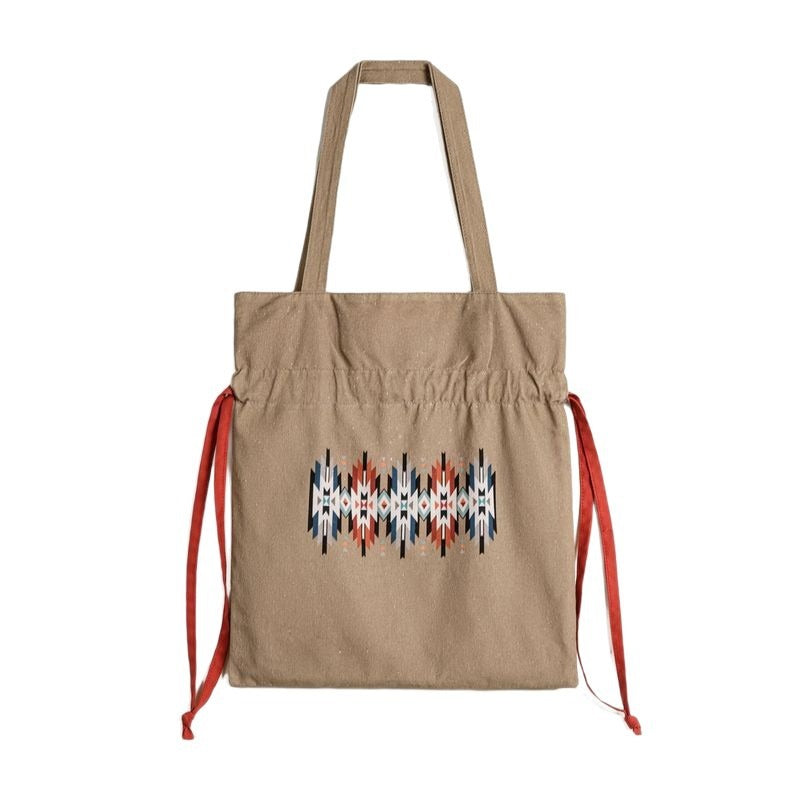 Retro Khaki Portable Canvas Shoulder Bag