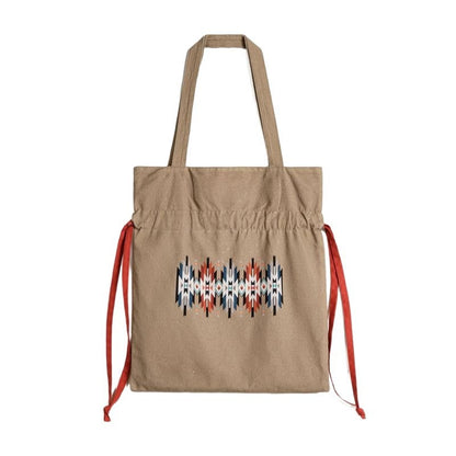 Retro Khaki Portable Canvas Shoulder Bag