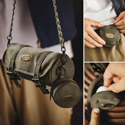 Retro Canvas Tool Roll Corssbody Bag
