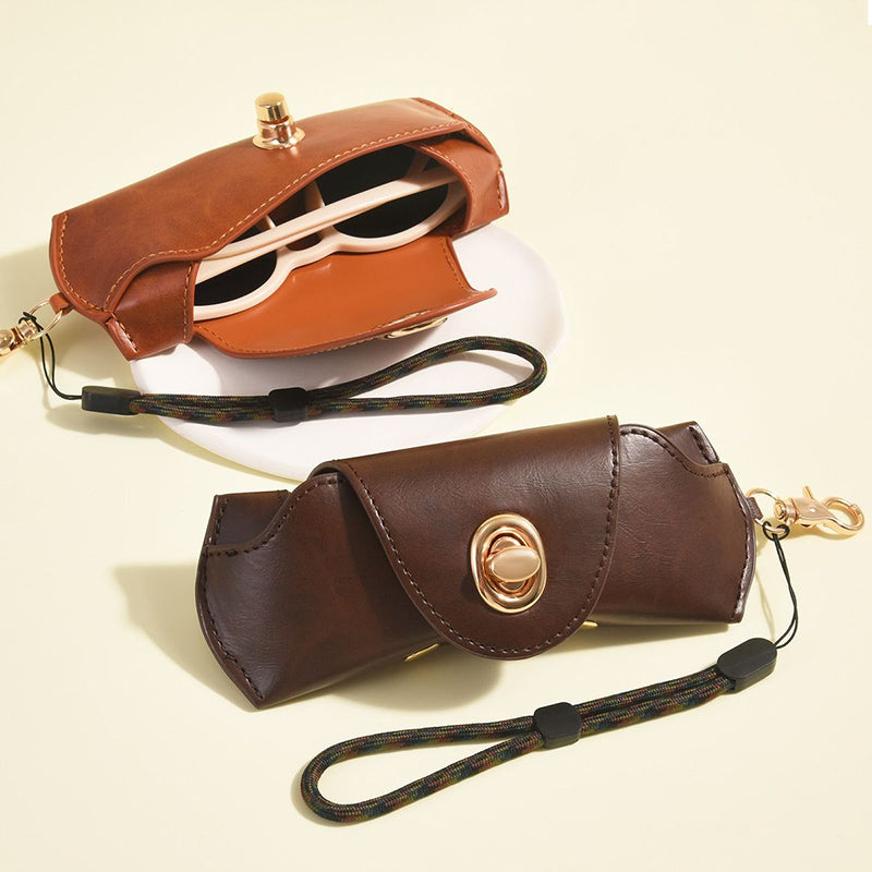 Retro Tanned Leather Glasses Case