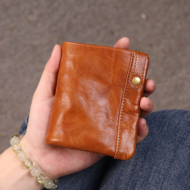 Retro Handmade Leather Card Holders Short Wallet