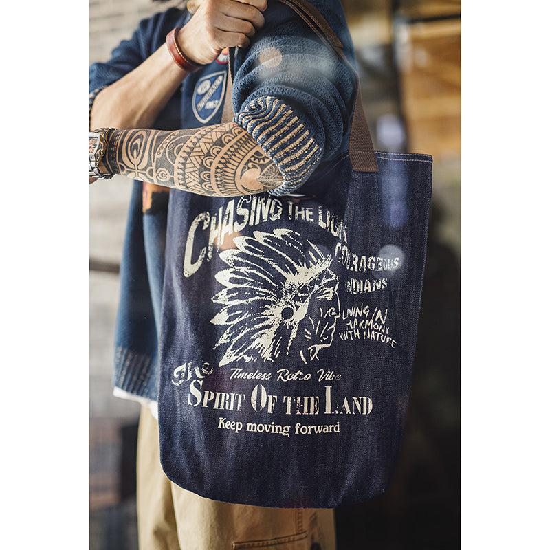 Retro Denim Tote Bag Shoulder Bag
