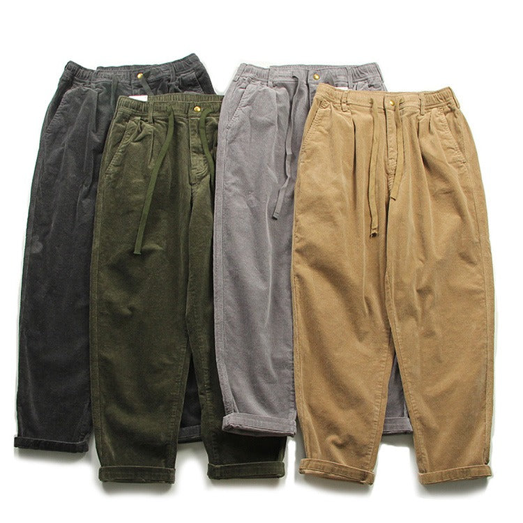 Retro Washed Corduroy Casual Pants