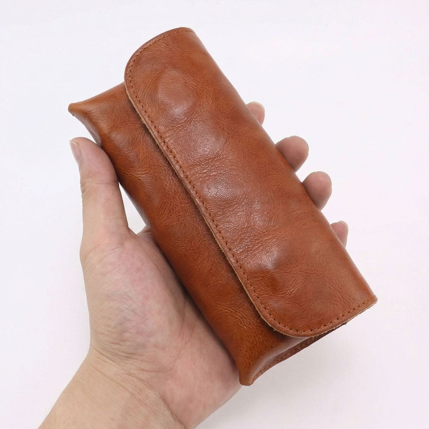 Retro Tanned Leather Glasses Case