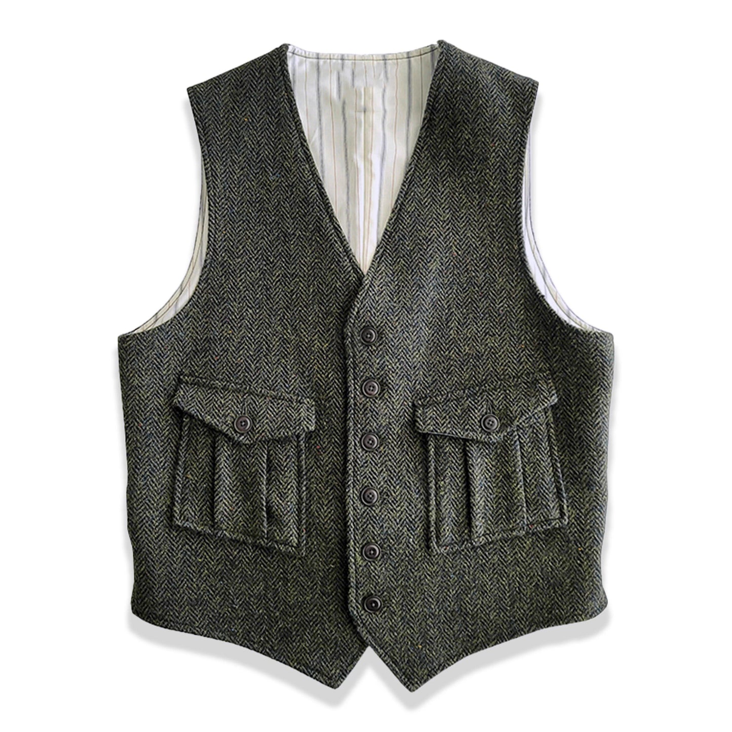 Retro Large Size Herringbone Waistcoats