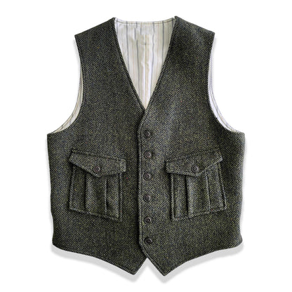 Retro Large Size Herringbone Waistcoats