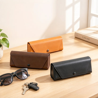 Retro Handmade Leather Glasses Case
