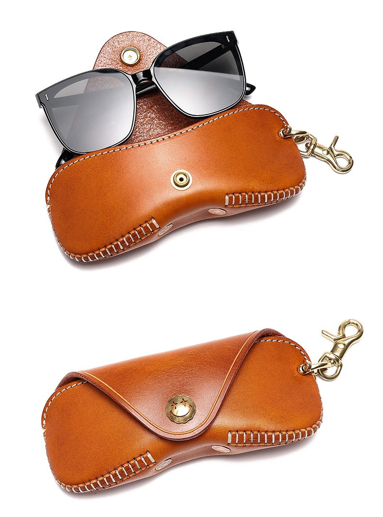 Retro Tanned Leather Glasses Case