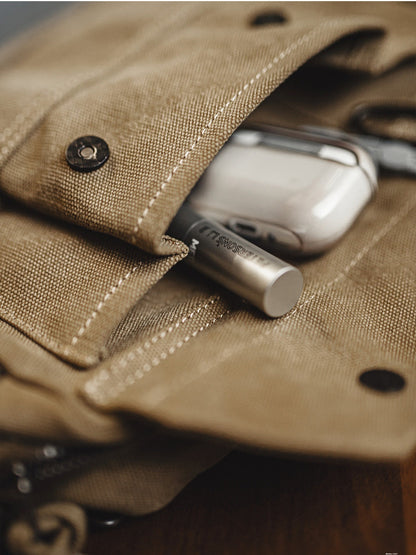 Retro Khaki Canvas Crossbody Bag Waist Bag