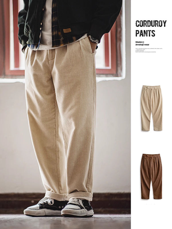 Vintage Corduroy Casual Pants Cotton Trousers