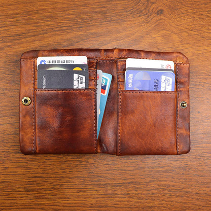 Retro Leather Handmade Short Wallets