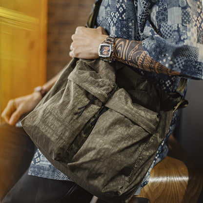 Retro Camouflage Nylon Pilot Helmet Bag Large Capacity Crossbody Bag Handbag