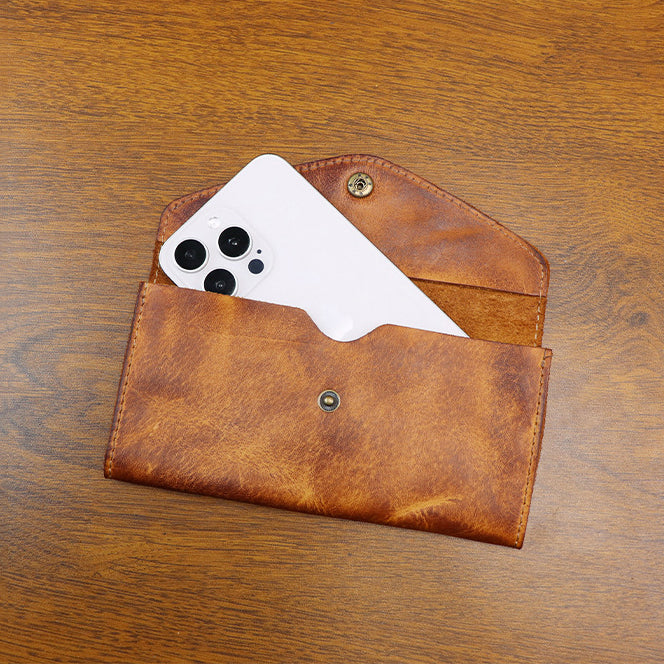 Retro Handmade Leather Long Wallet