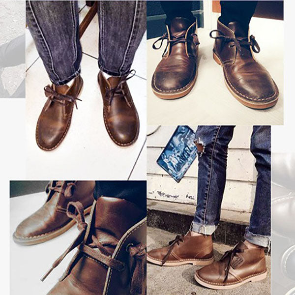 Retro Leather Autumn Low-cut Casual Shoes Ankle Boots