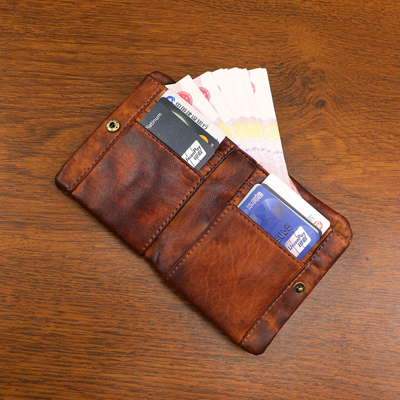 Retro Leather Handmade Short Wallets