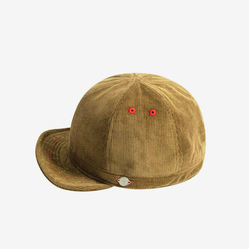 Corduroy Retro Flip Hat Beret Casual Cap Adjustable Hat