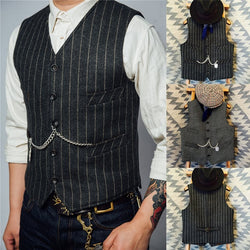 Retro Large Size Wool Herringbone Waistcoats