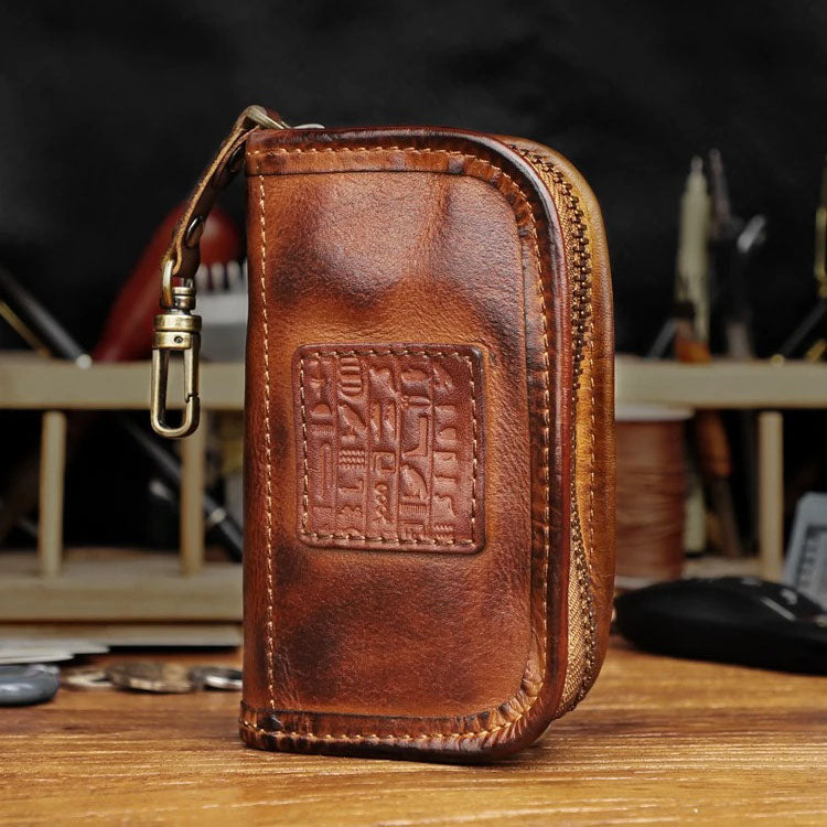 Retro Handmade Leather Key Holder Card Wallets