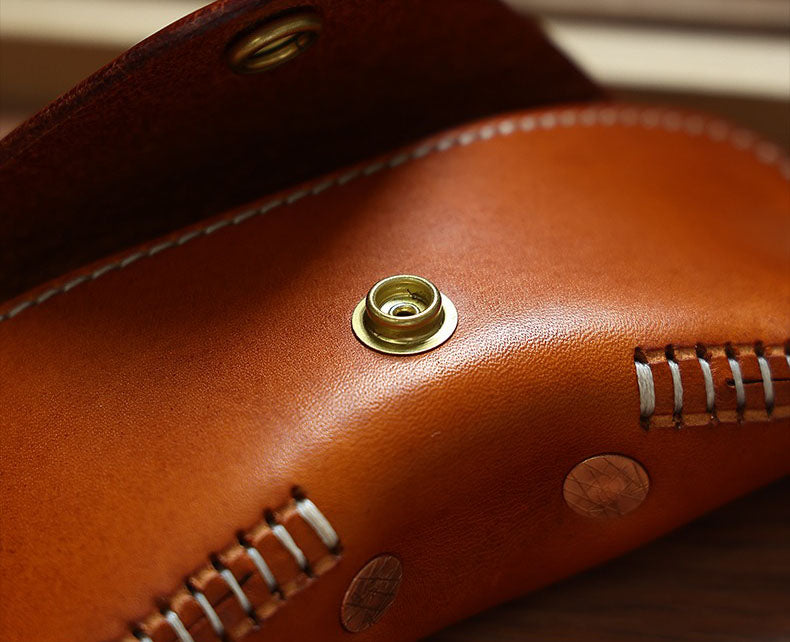 Retro Tanned Leather Glasses Case