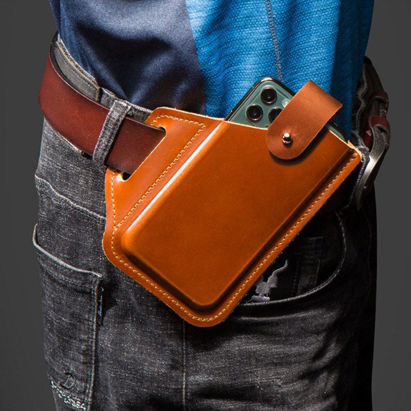 Retro Handmade Leather 6.7 inch Phone Bag