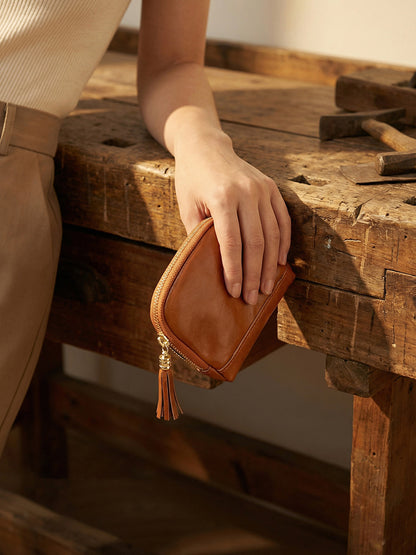 Retro Handmade Leather Storage Bag Card Holder Wallet