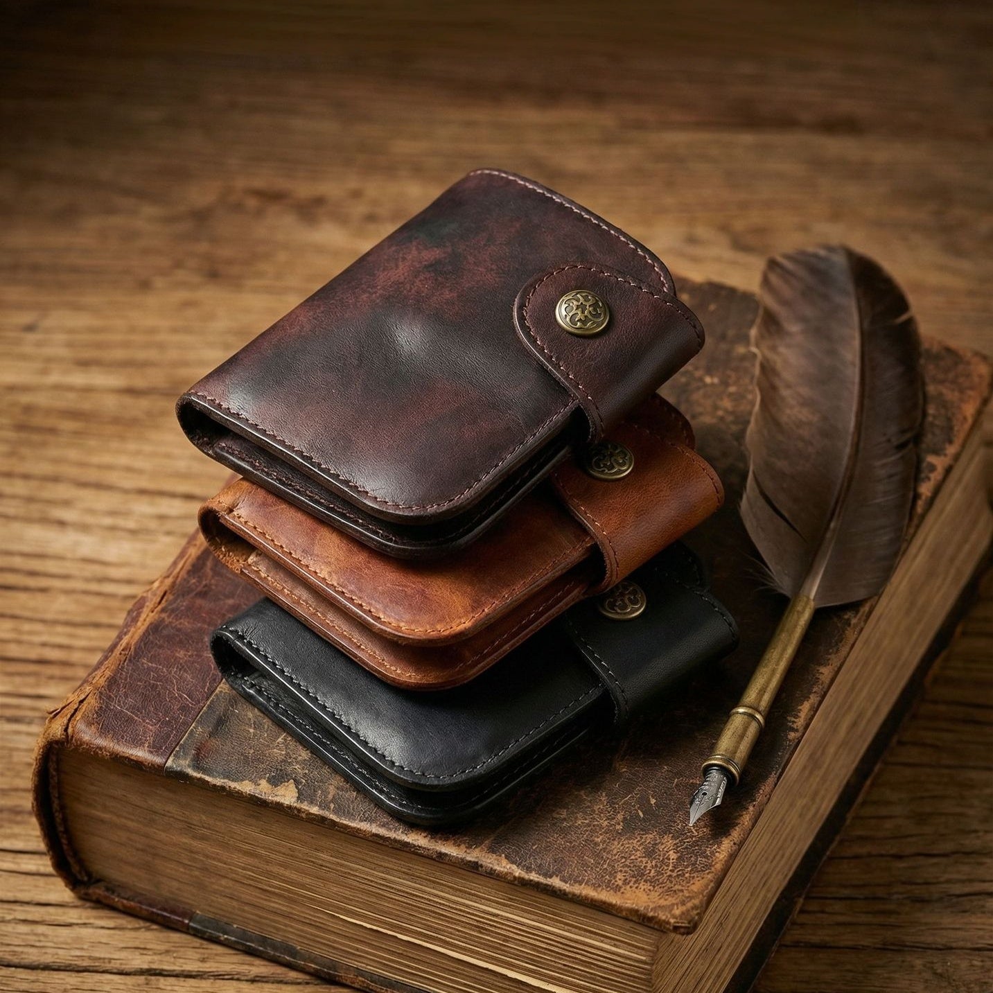 Retro Handmade Leather Card Coin Wallets