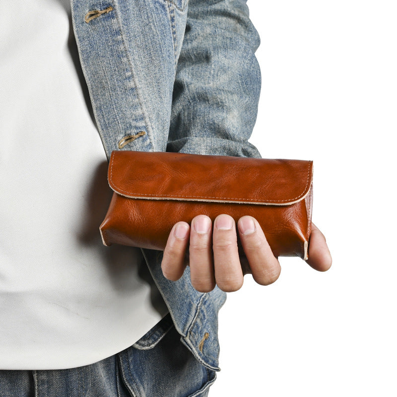 Retro Magnetic Handmade Leather Sunglasses Case