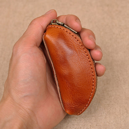 Retro Handmade Leather Coin Wallet Key Bag